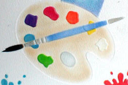 Graphic of an artist palette and a paint brush.