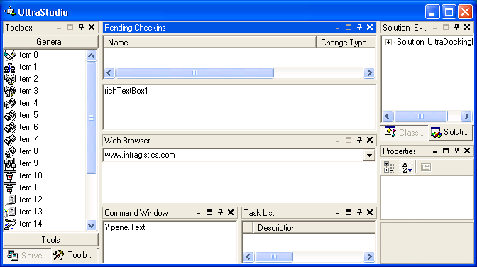 shows an example of ultradockmanager control pane