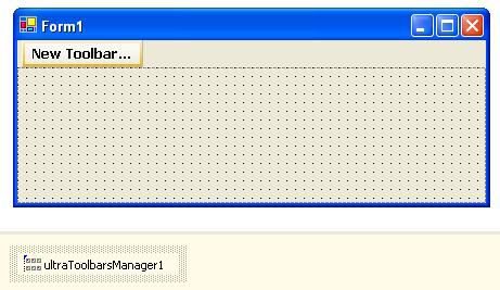 ultratoolbarsmanager on a form at design time