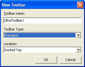 ultratoolbarsmanager new toolbar dialog