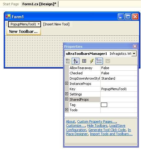 ultratoolbarsmanager selecting tools and toolbars at design time
