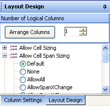 ultratree columnset layout designer layout design area