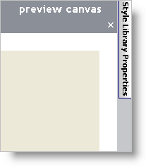 Shows the collapsed Style Library Properties window tab that is to the right of the canvas.