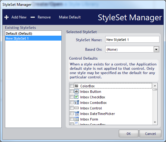 The StyleSet Manager dialog box.
