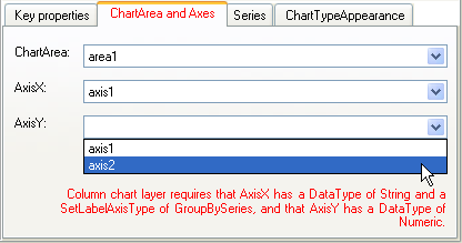 The tab configuration area for the Chart Layers that appears towards the bottom of the Chart Layers tab pane. .