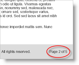 Demonstrates what page numbers can look like in your PDF.