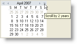 display the year scroll buttons on ultramonthviewmulti