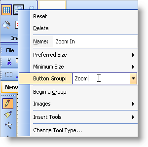 context menu for ribbon group creating a button group