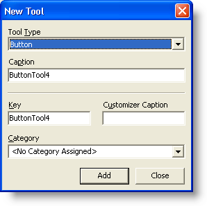 new tool dialog box