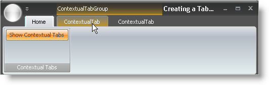 creating a tab based on a context showing contextual tabs