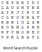 word search puzzle for example