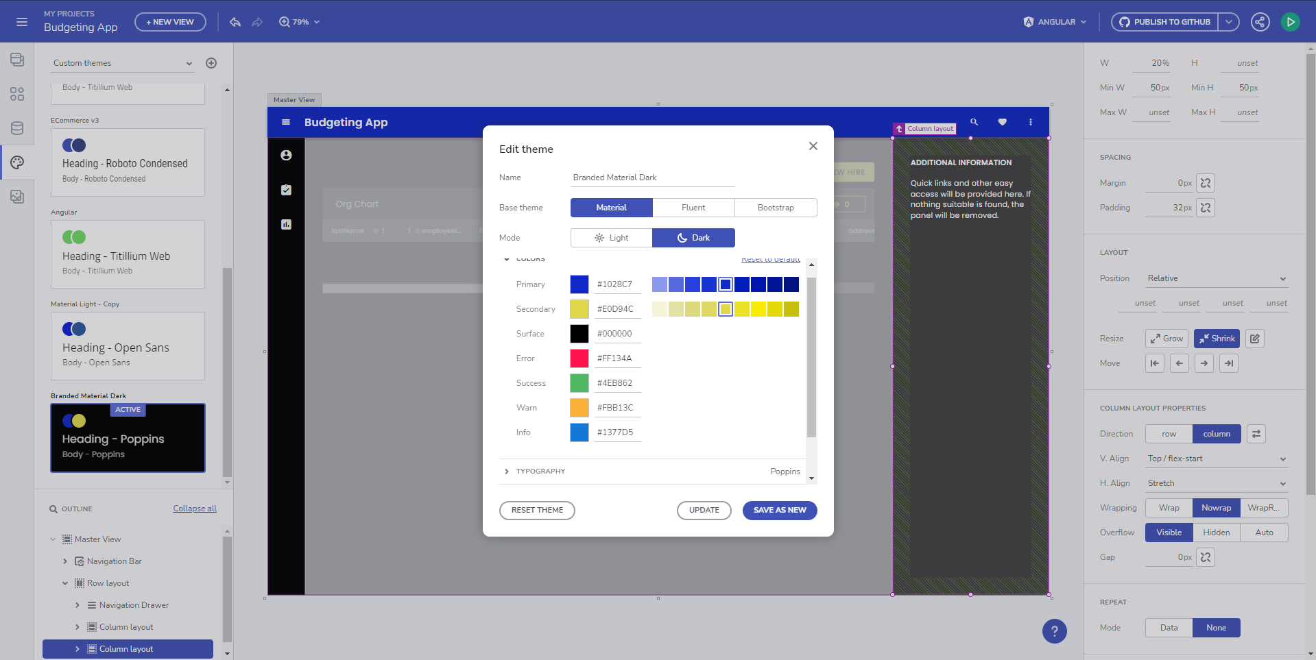 Getting Started App Builder Theming