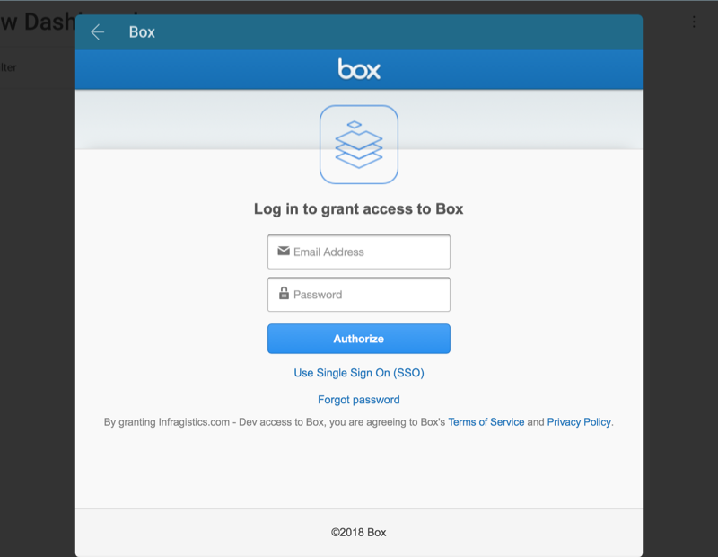 Box login prompt