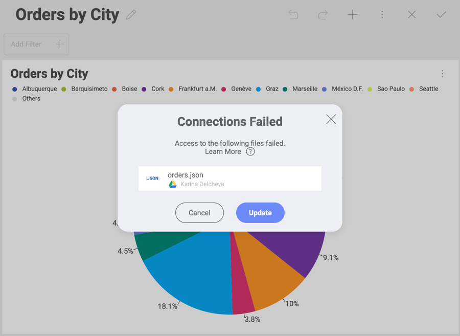connections failed dialog