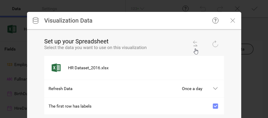 Current data source swap button