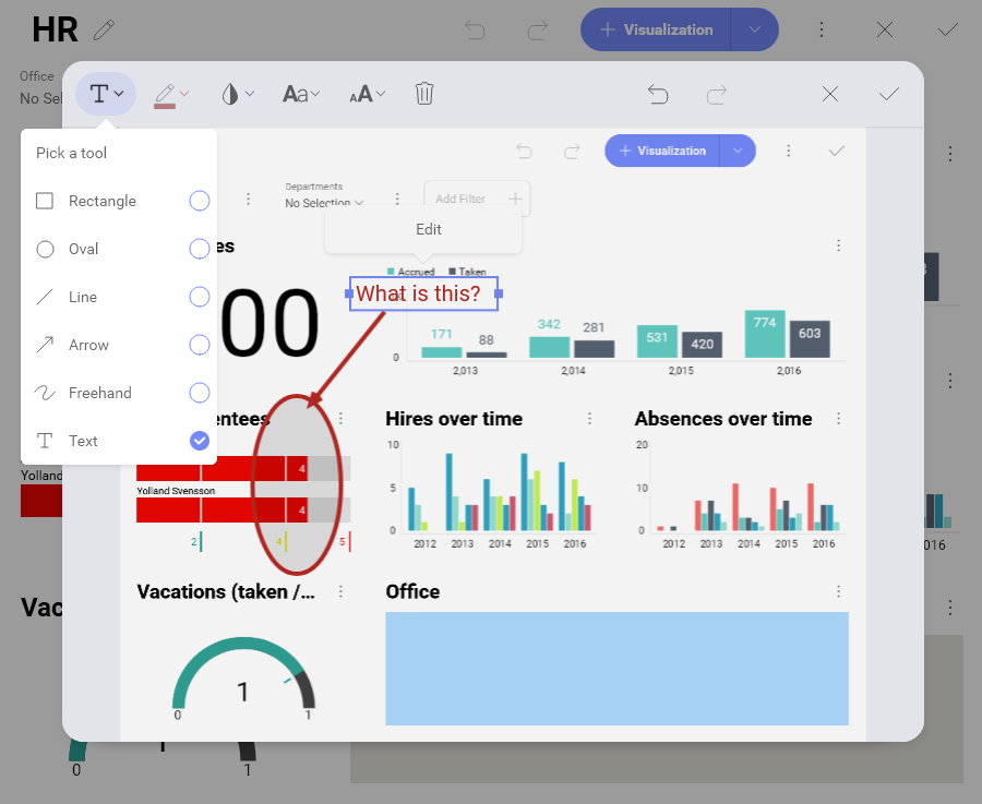 Adding text in image annotation