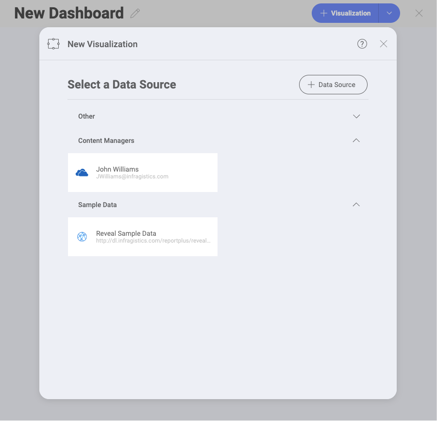 New visualization dialog