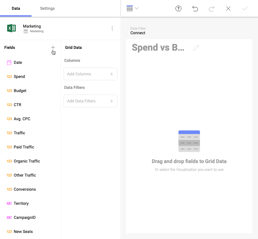 Pre-calculated field button