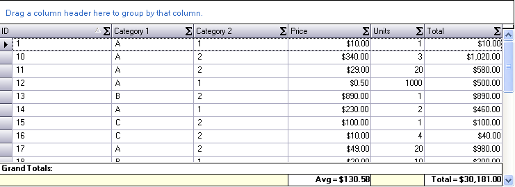 fixed summary on top or bottom in ultragrid