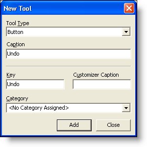 ultratoolbarsmanager new tool dialog