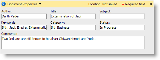 Image of Document Properties