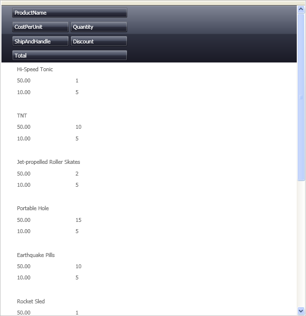 changing row and column definitions in xamdatapresenter